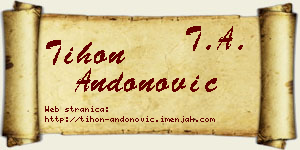 Tihon Andonović vizit kartica